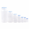 Round bottom reagent bottle, two-color cap (transparent + blue)