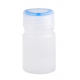 Round bottom reagent bottle, two-color cap (transparent + blue)